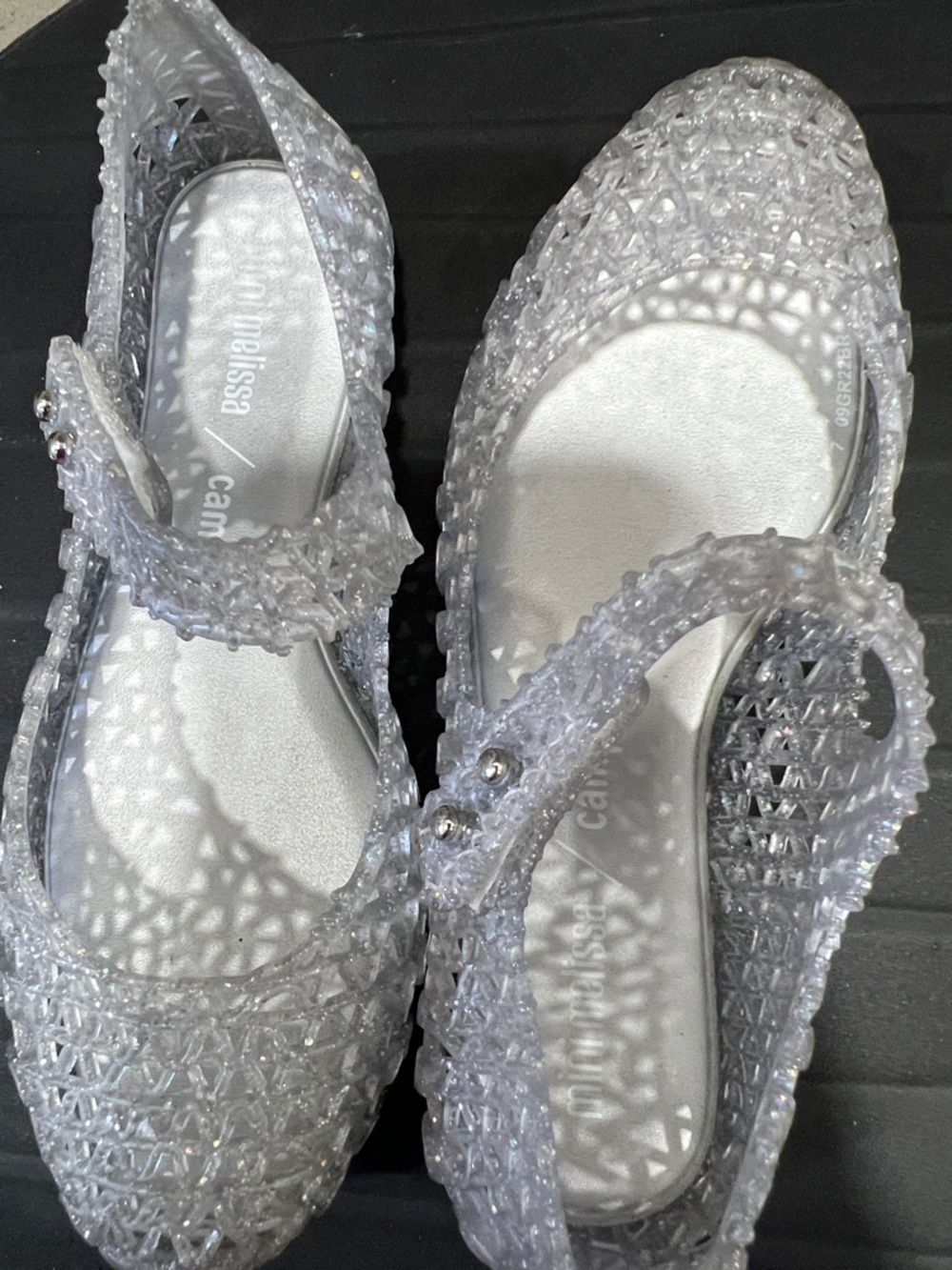 Melissa Clear Glitter Jelly Mary Jane Flats